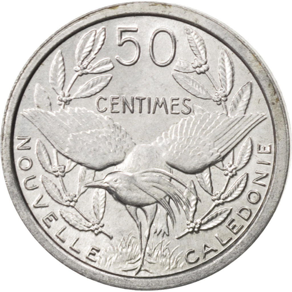 NEW CALEDONIA, 50 Centimes, 1949, Paris, KM #1, MS(64), Aluminum, 18, Lecompte..