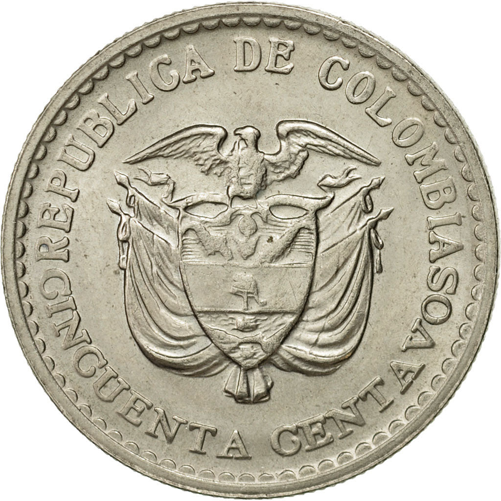Coin, Colombia, 50 Centavos, 1965, AU(55-58), Copper-nickel, KM:217