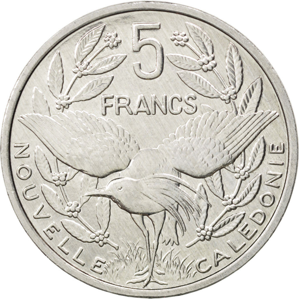 NEW CALEDONIA, 5 Francs, 1994, Paris, KM #16, MS(64), Aluminum, 31, Lecompte...