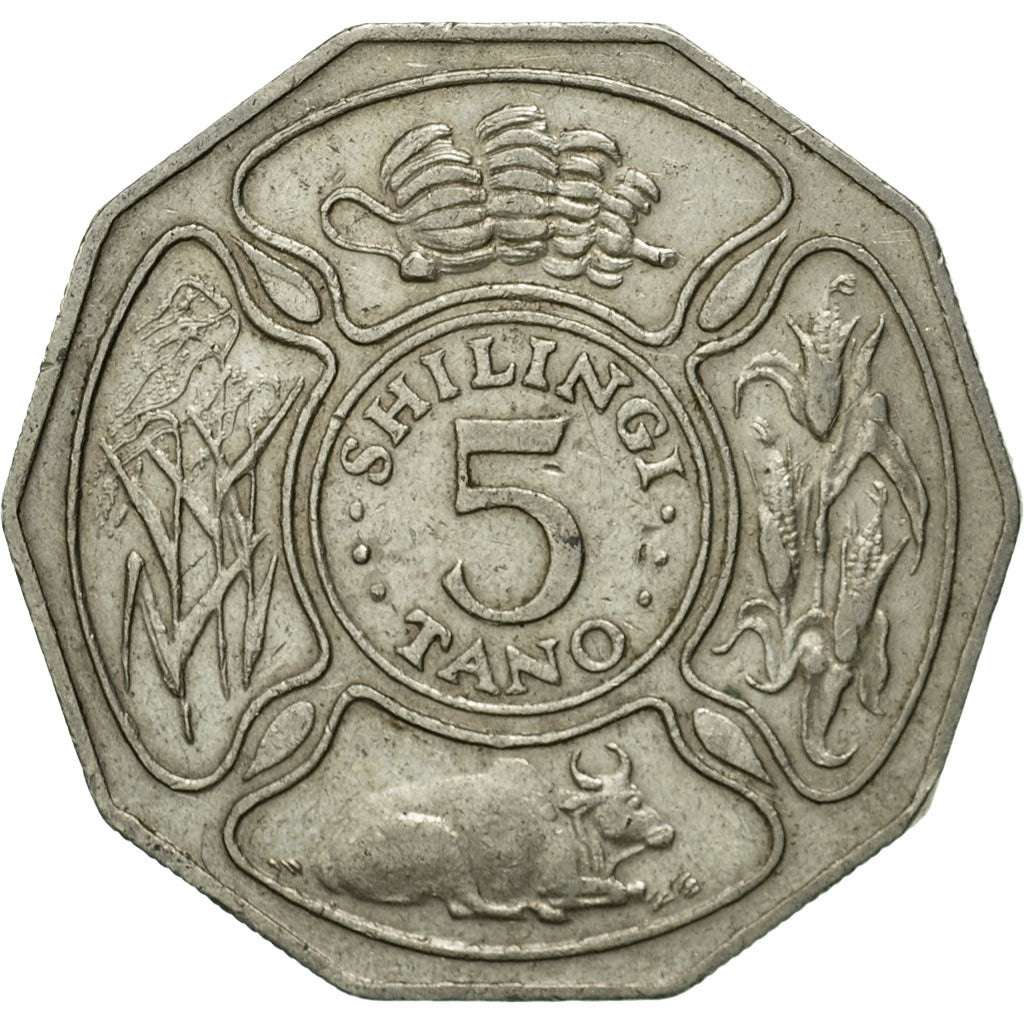Coin, Tanzania, 5 Shilingi, 1988, British Royal Mint, EF(40-45), Copper-nickel