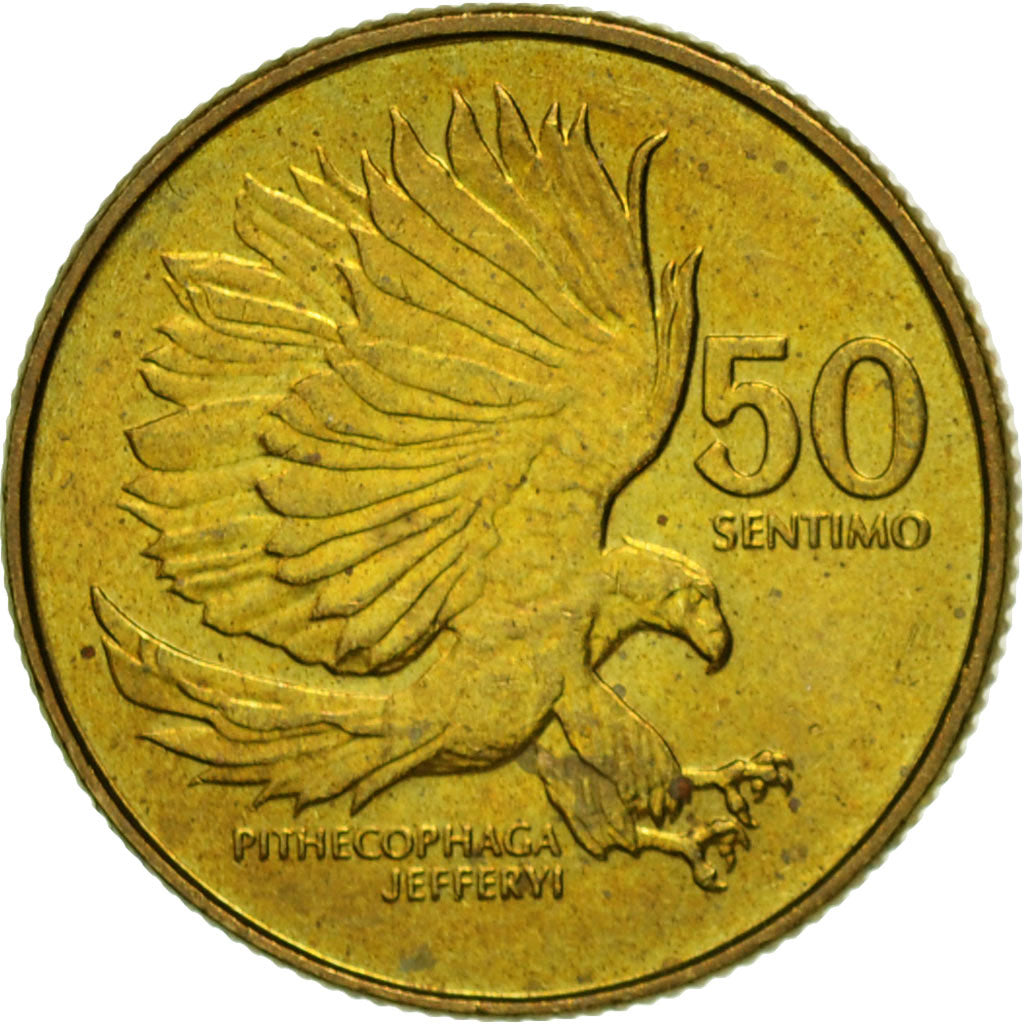 Coin, Philippines, 50 Sentimos, 1993, EF(40-45), Brass, KM:242.3