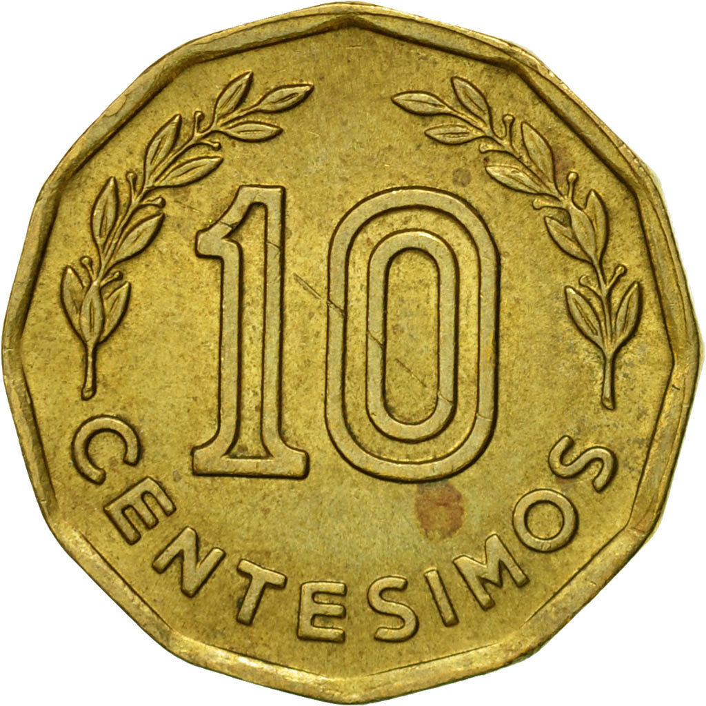 Coin, Uruguay, 10 Centesimos, 1981, Santiago, EF(40-45), Aluminum-Bronze, KM:66