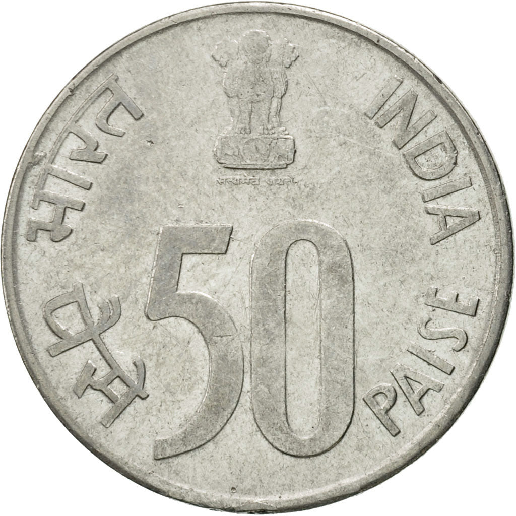 Coin, INDIA-REPUBLIC, 50 Paise, 1998, EF(40-45), Stainless Steel, KM:69