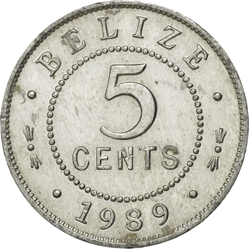 Coin, Belize, 5 Cents, 1989, Franklin Mint, EF(40-45), Aluminum, KM:34a