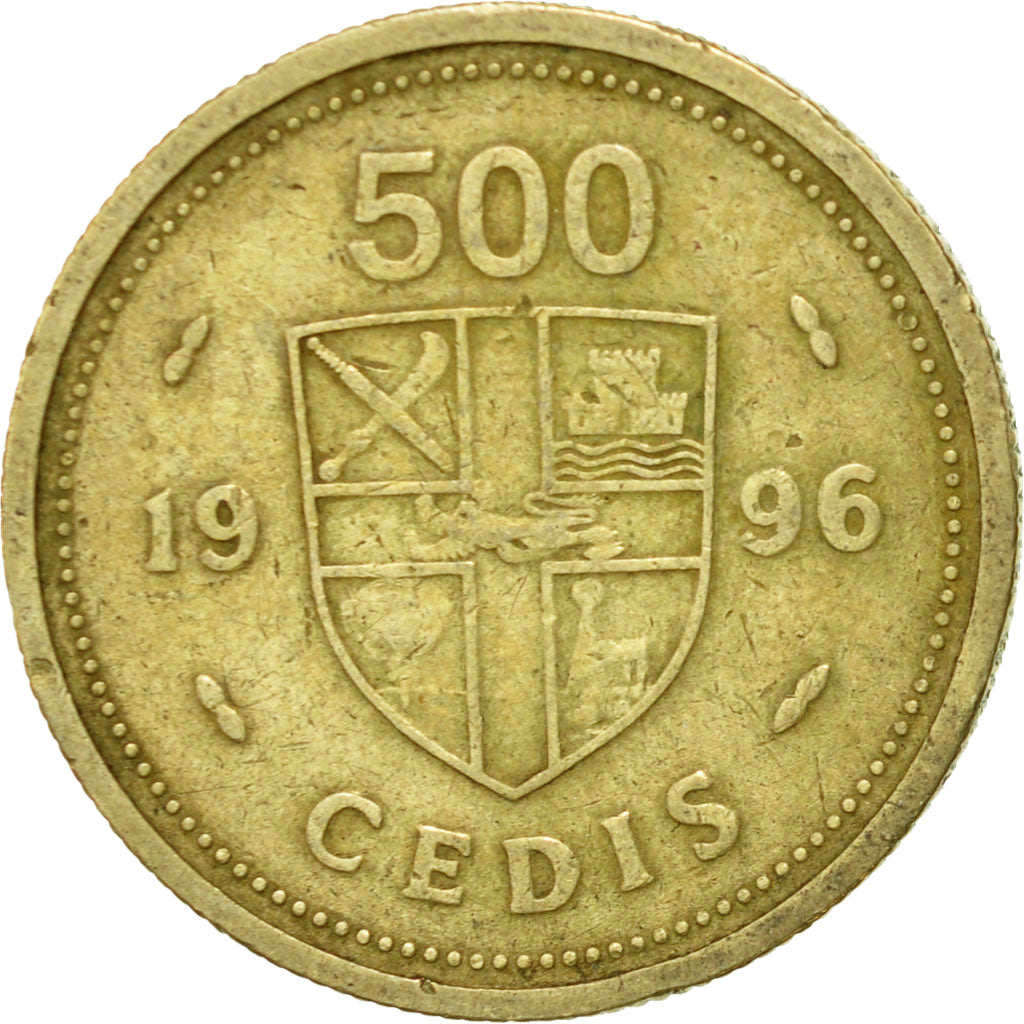 Coin, Ghana, 500 Cedis, 1996, EF(40-45), Nickel-brass, KM:34