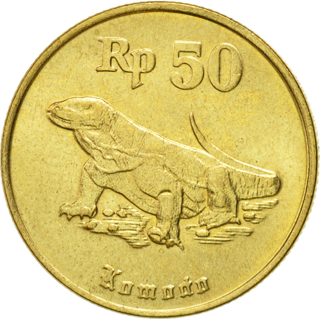 Coin, Indonesia, 50 Rupiah, 1995, EF(40-45), Aluminum-Bronze, KM:52