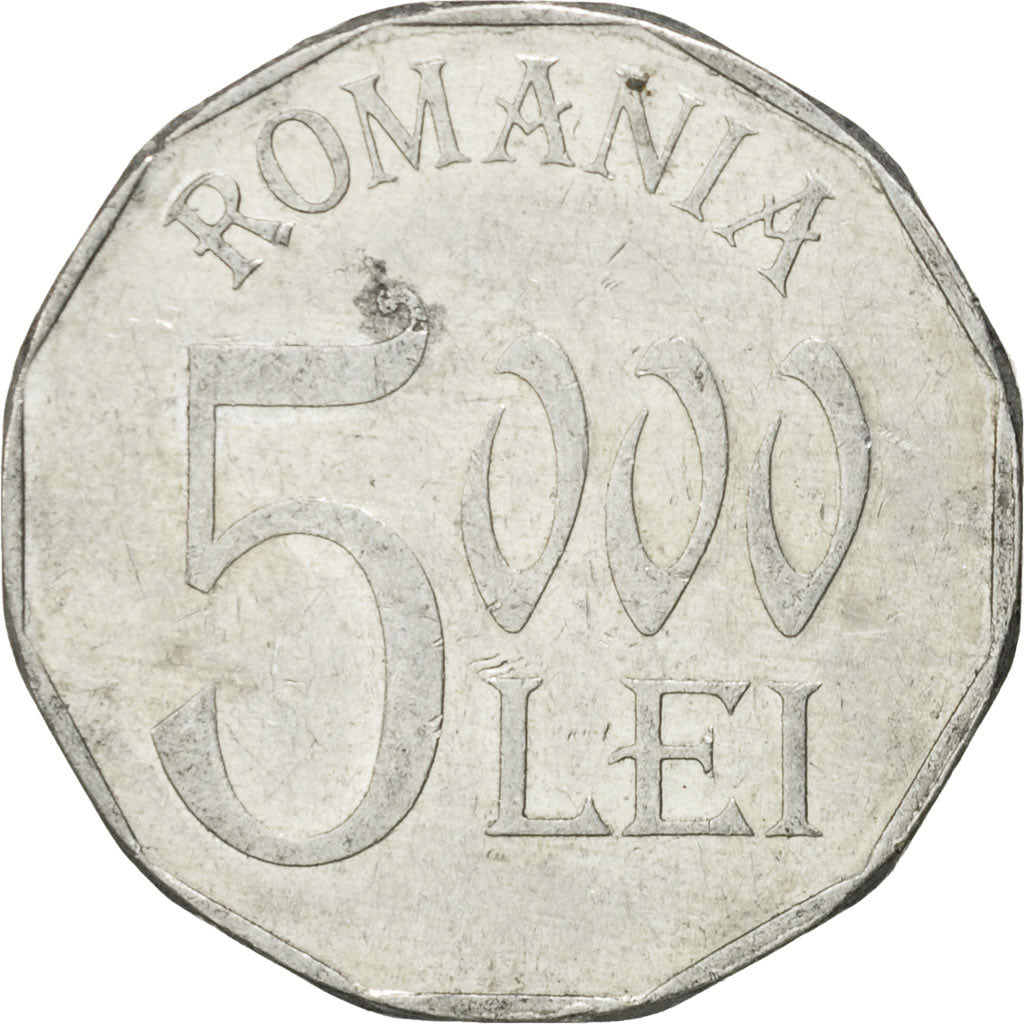 Münze, Rumänien, 5000 Lei, 2002, Bucharest, SS, Aluminium, KM:158
