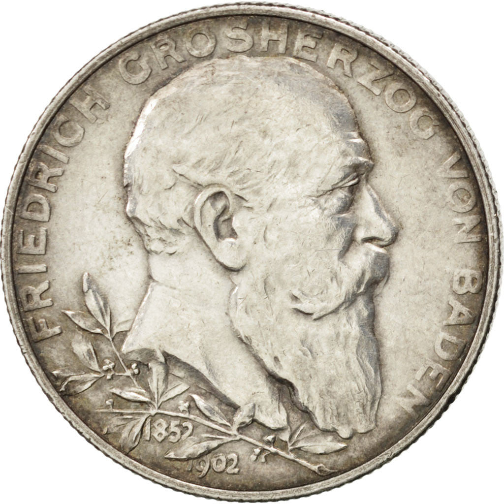 GERMAN STATES, 2 Mark, 1902, KM #271, AU(50-53), Silver, 28, 11.06