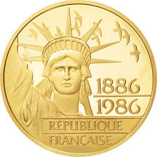 Vème République, 100 Francs or Statue de La Liberté 1986 BE, KM 960b