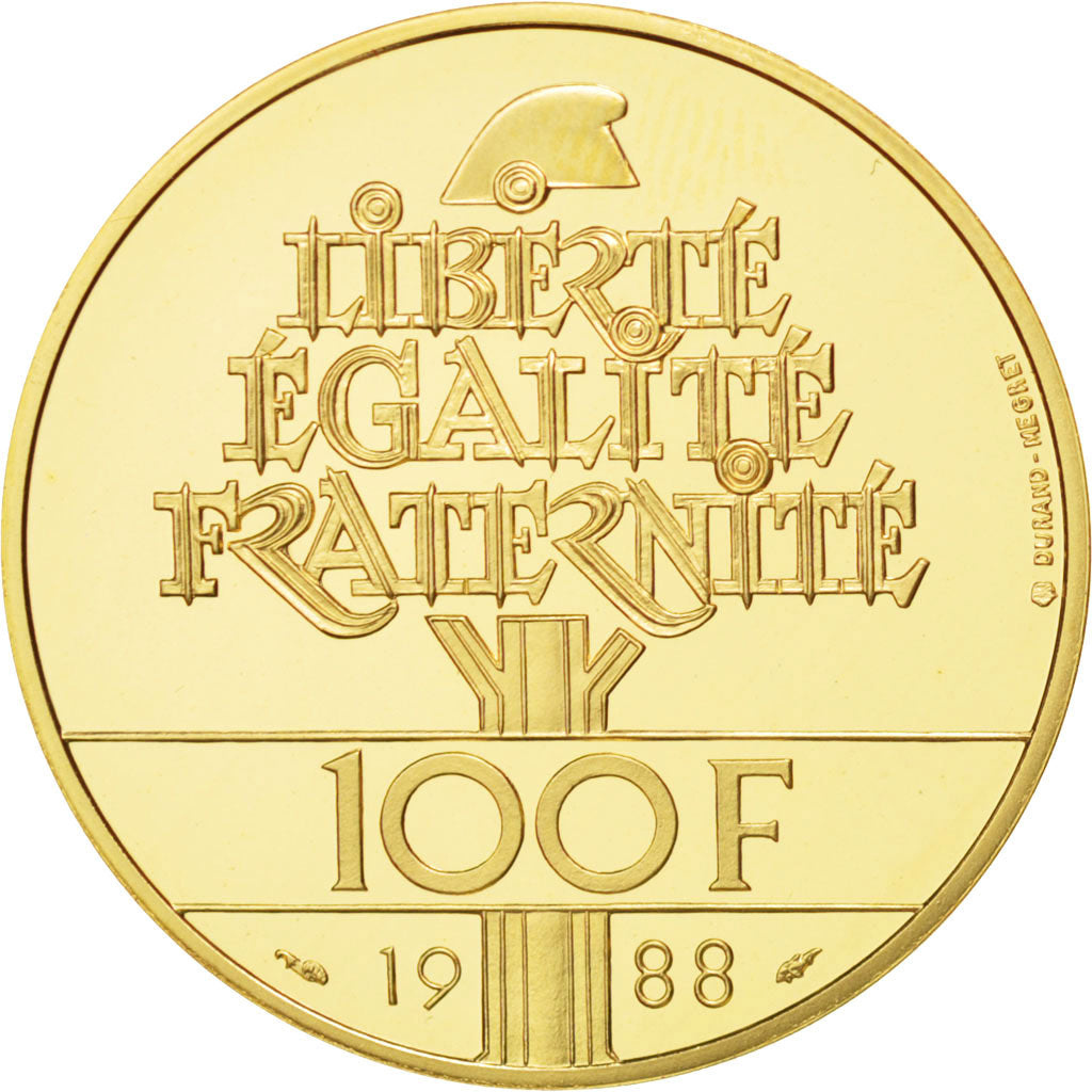 FRANCE, 100 Francs, 1988, KM #966b, MS(65-70), Gold, Gadoury #903, 17.00