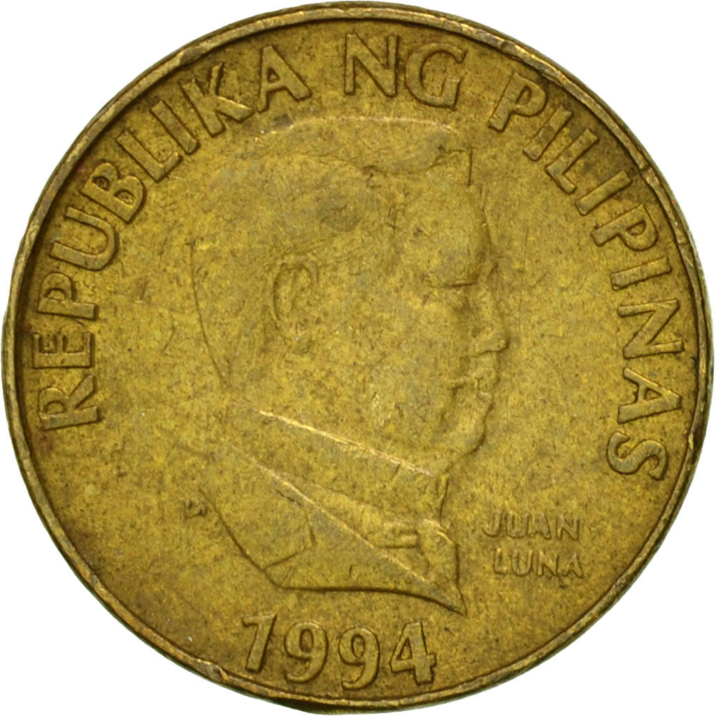 Coin, Philippines, 25 Sentimos, 1994, EF(40-45), Brass, KM:241.2