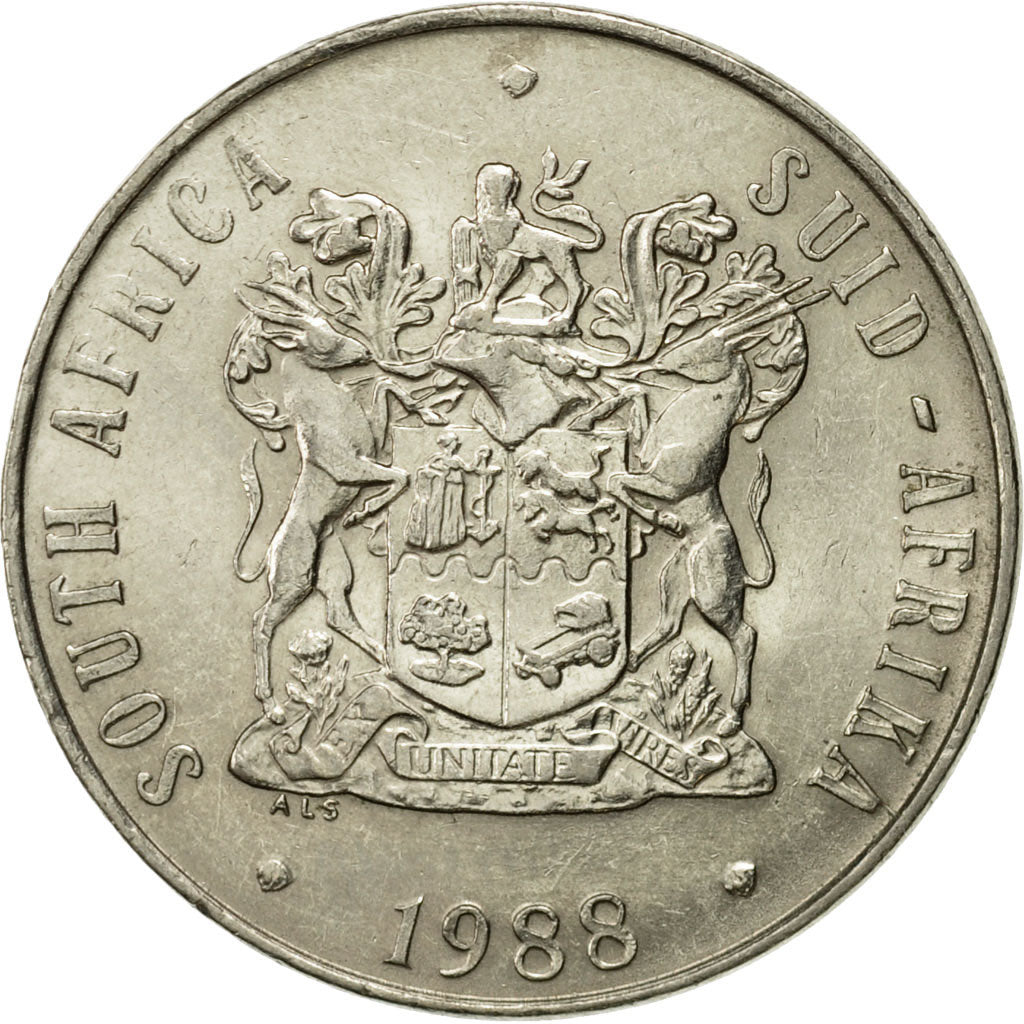 Coin, South Africa, 50 Cents, 1988, AU(50-53), Nickel, KM:87