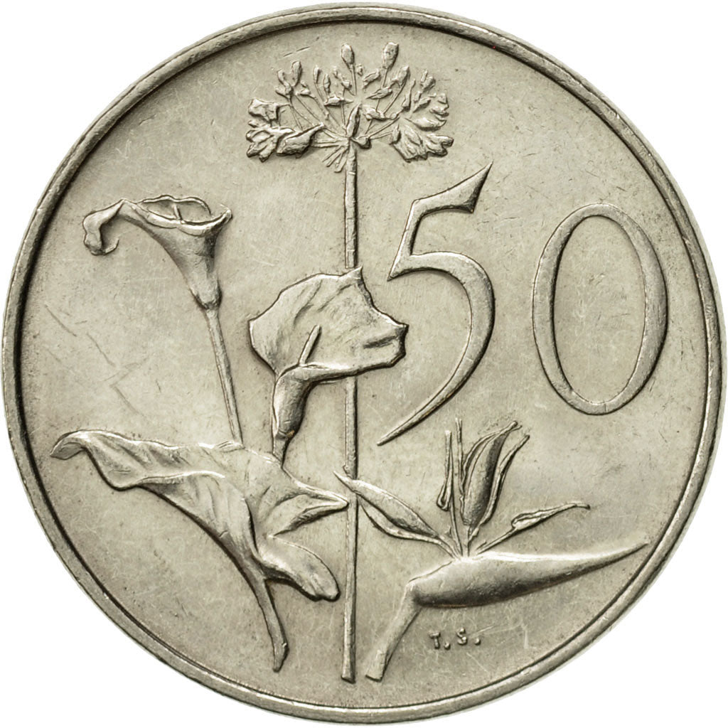 Coin, South Africa, 50 Cents, 1988, AU(50-53), Nickel, KM:87