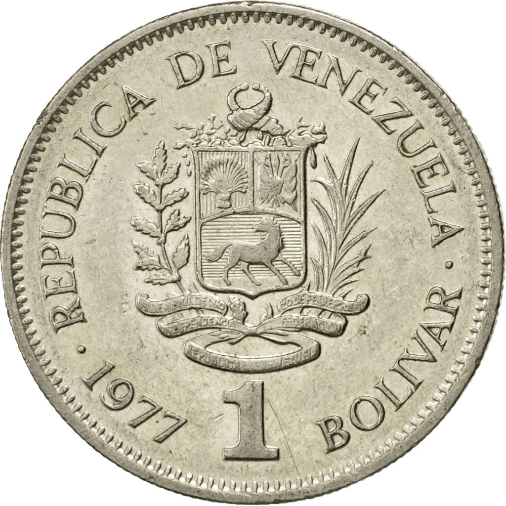 Coin, Venezuela, Bolivar, 1977, AU(50-53), Nickel, KM:52