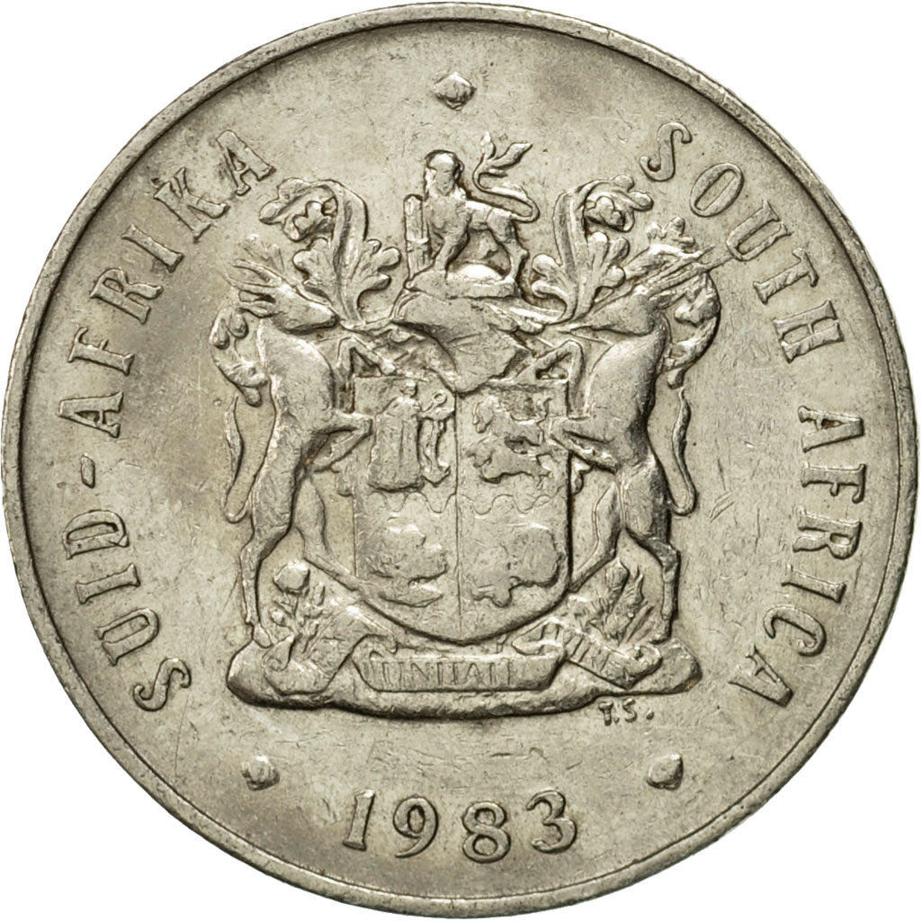 Coin, South Africa, 20 Cents, 1983, EF(40-45), Nickel, KM:86