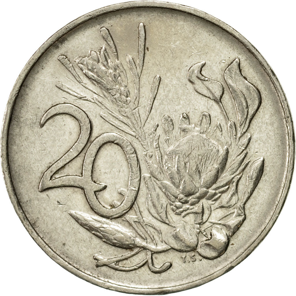 Coin, South Africa, 20 Cents, 1983, EF(40-45), Nickel, KM:86