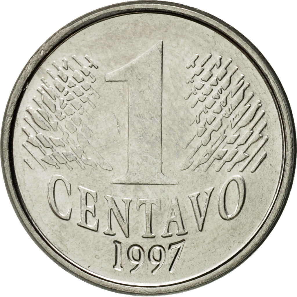 Coin, Brazil, Centavo, 1997, AU(50-53), Stainless Steel, KM:631