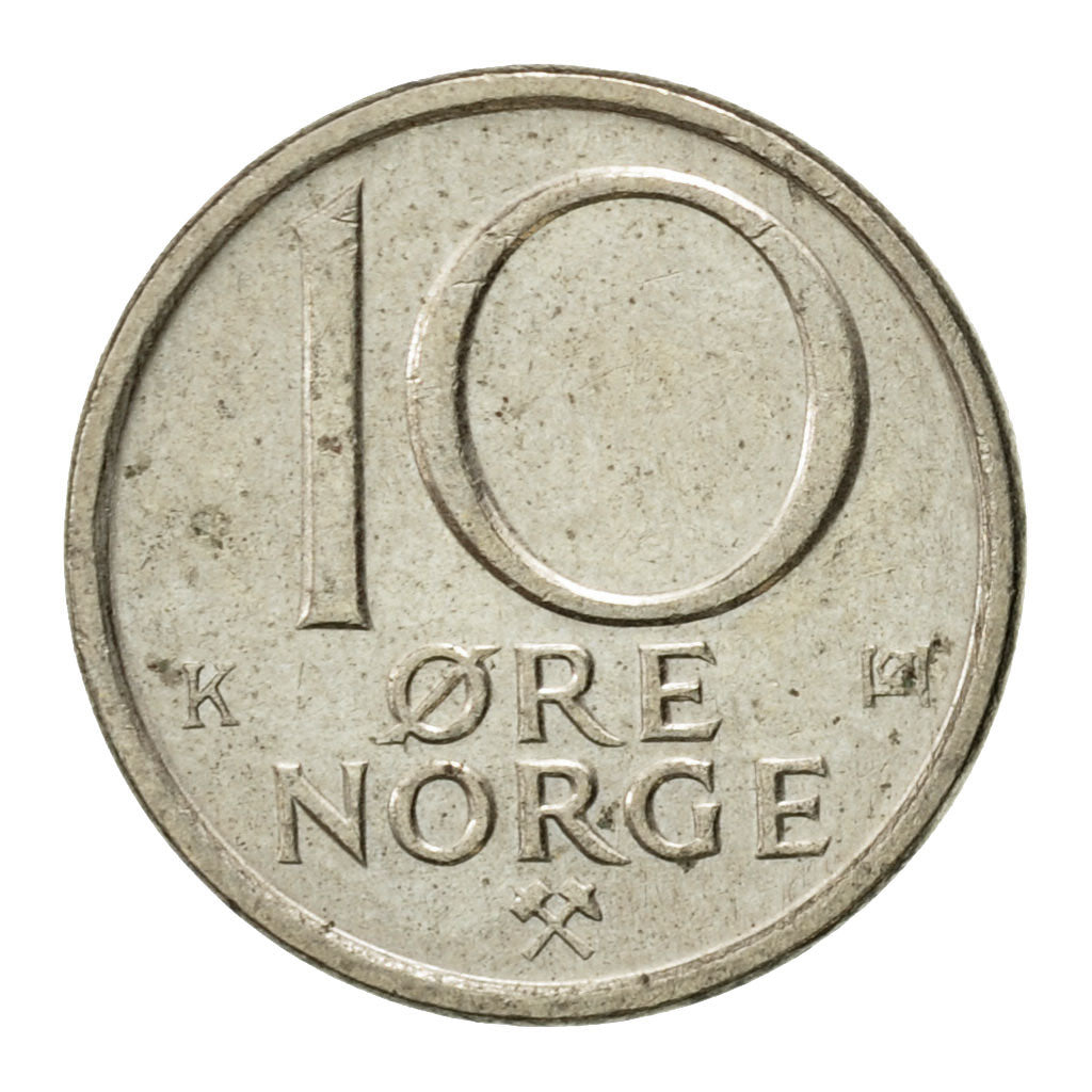 Coin, Norway, Olav V, 10 Öre, 1984, EF(40-45), Copper-nickel, KM:416