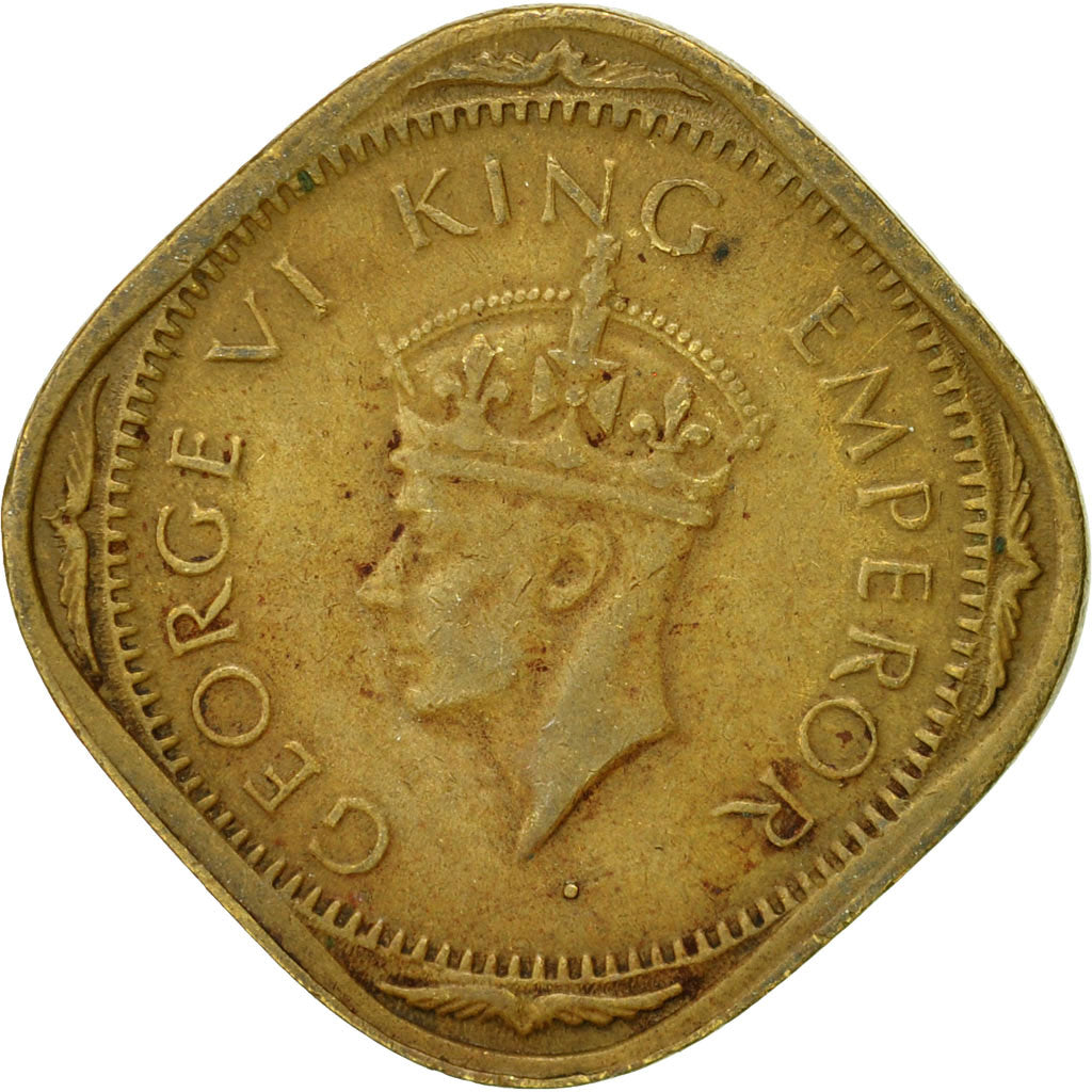 Coin, INDIA-BRITISH, George VI, 2 Annas, 1943, EF(40-45), Nickel-brass, KM:541a