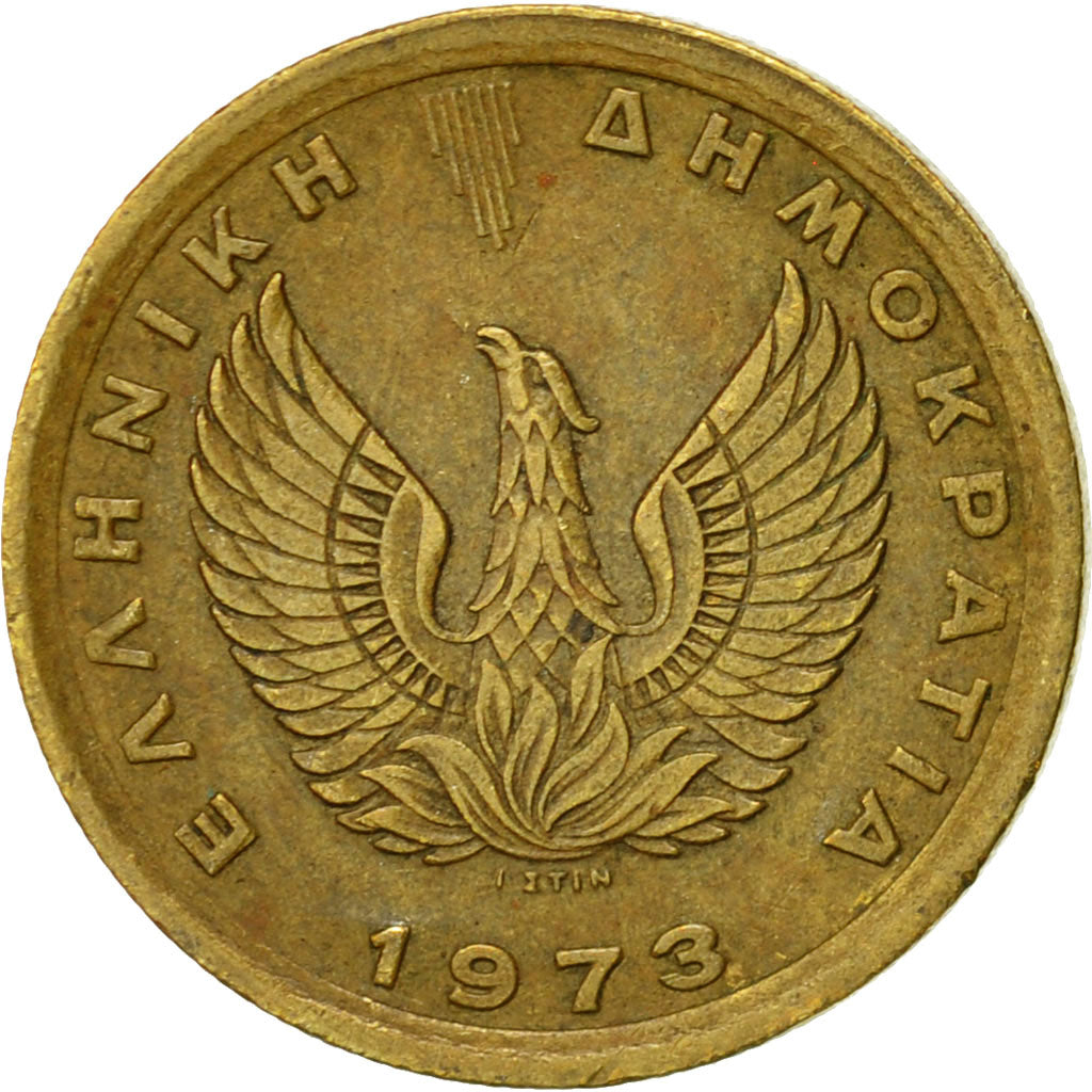 Moneta, Grecia, 50 Lepta, 1973, BB, Nichel-ottone, KM:106