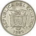 Moneta, Ecuador, 50 Centavos, Cincuenta, 1985, BB+, Acciaio ricoperto in nichel