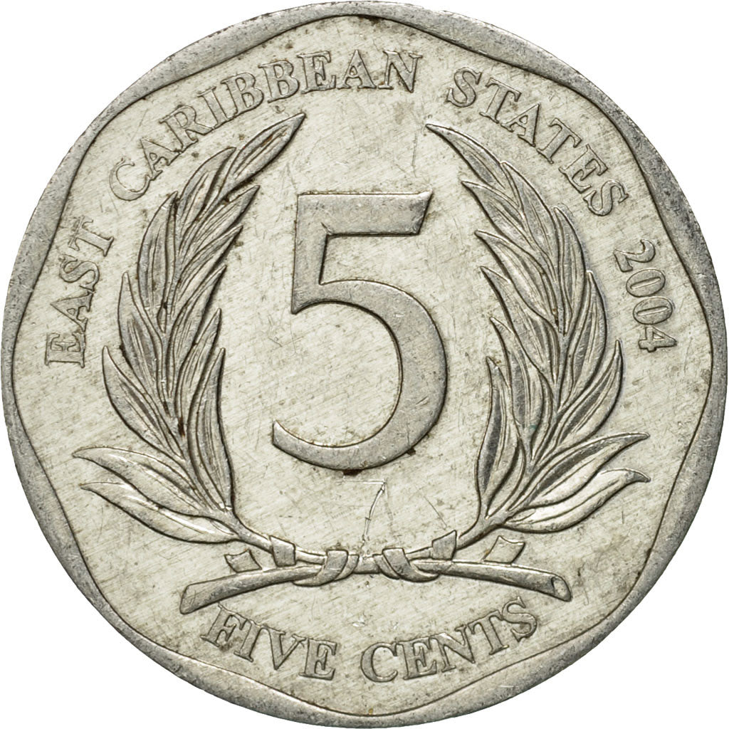Coin, East Caribbean States, Elizabeth II, 5 Cents, 2004, British Royal Mint