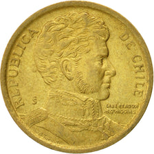 Moneda, Chile, 5 Pesos, 1990, Santiago, MBC, Aluminio - bronce, KM:229