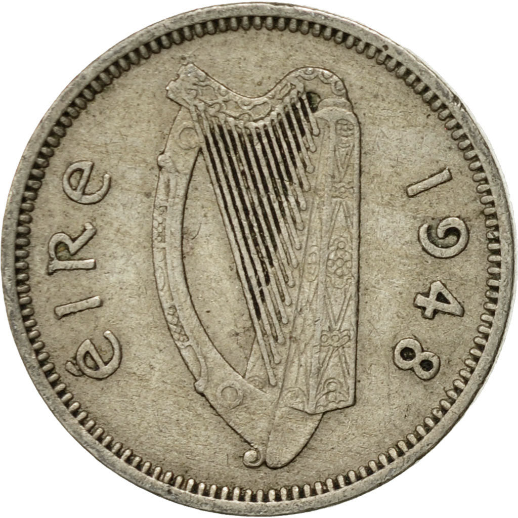 Coin, IRELAND REPUBLIC, 3 Pence, 1948, EF(40-45), Copper-nickel, KM:12a