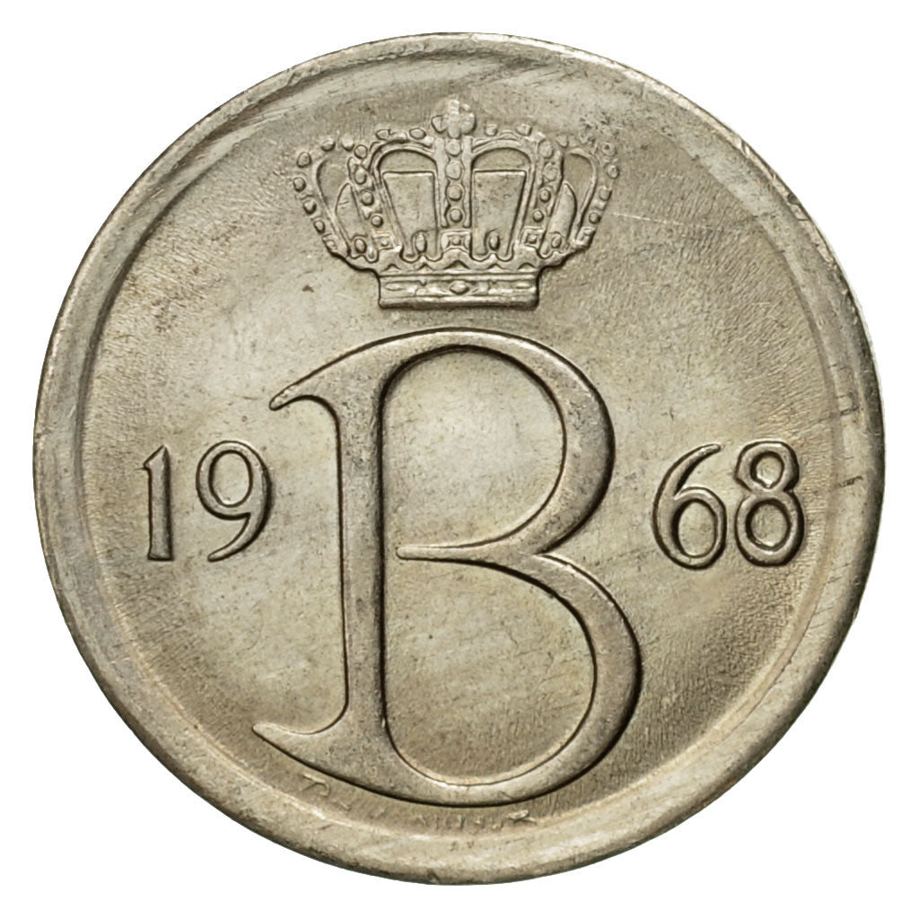 Coin, Belgium, 25 Centimes, 1968, Brussels, AU(50-53), Copper-nickel, KM:154.1