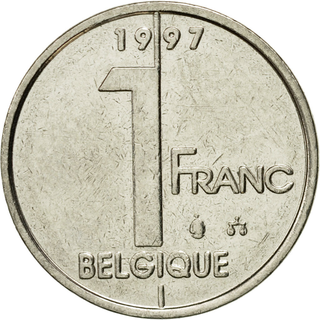 Coin, Belgium, Albert II, Franc, 1997, Brussels, EF(40-45), Nickel Plated Iron
