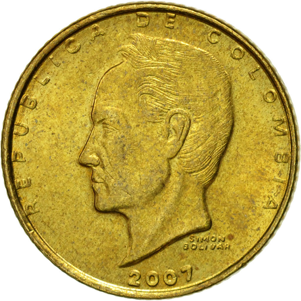 Moneta, Colombia, 20 Pesos, 2007, BB+, Ottone, KM:294