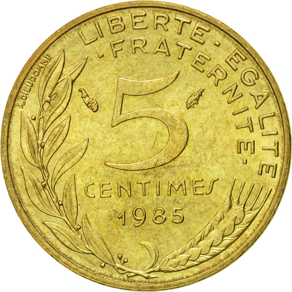 Coin, France, Marianne, 5 Centimes, 1985, Paris, EF(40-45), Aluminum-Bronze