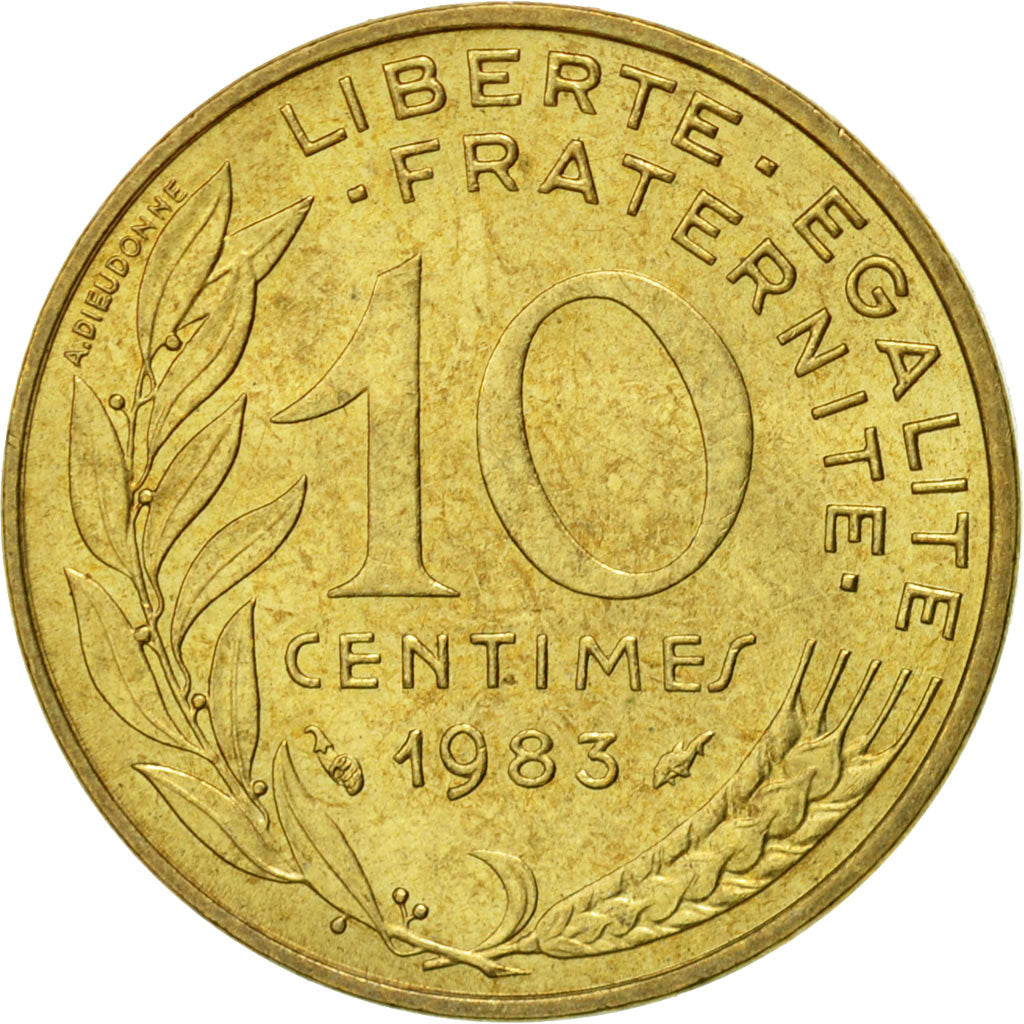 Coin, France, Marianne, 10 Centimes, 1983, Paris, EF(40-45), Aluminum-Bronze