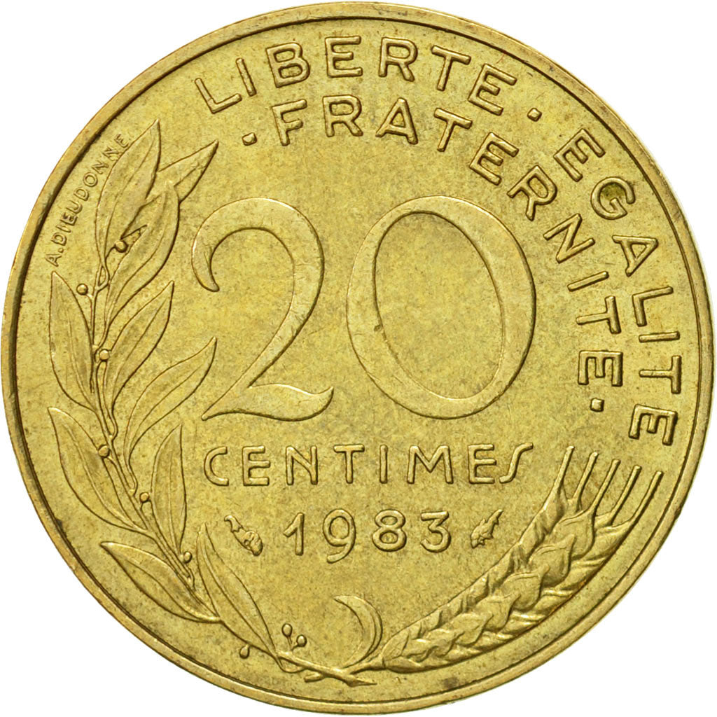 Coin, France, Marianne, 20 Centimes, 1983, Paris, EF(40-45), Aluminum-Bronze