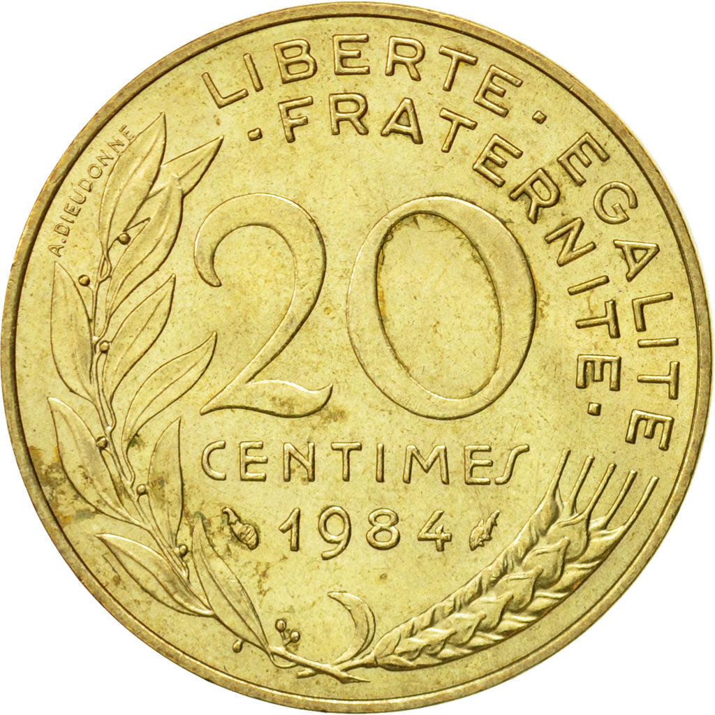 Coin, France, Marianne, 20 Centimes, 1984, Paris, EF(40-45), Aluminum-Bronze