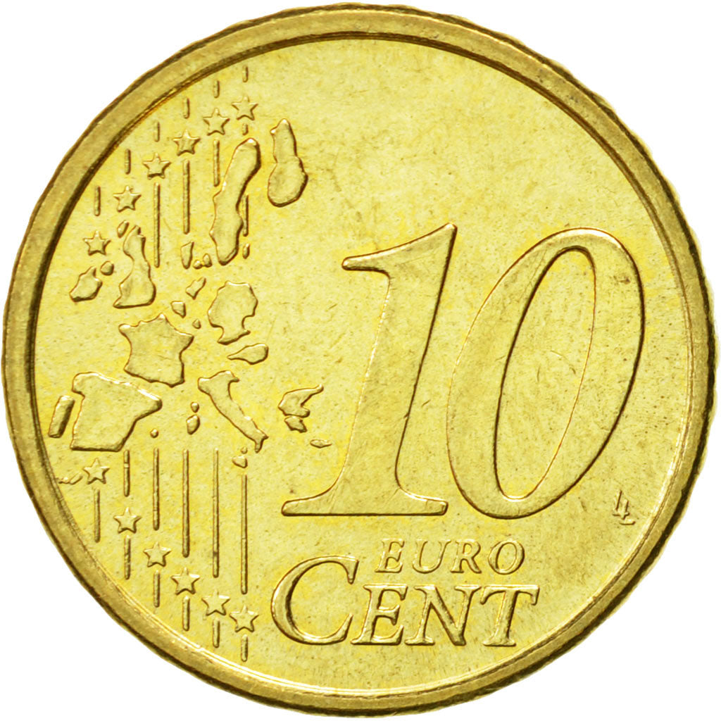 Italy, 10 Euro Cent, 2007, AU(55-58), Brass, KM:213