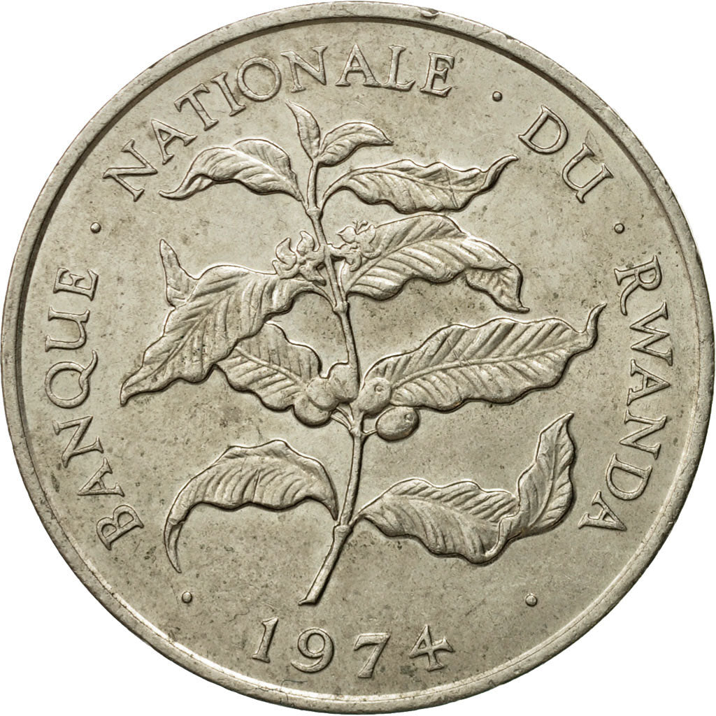 Coin, Rwanda, 10 Francs, 1974, British Royal Mint, EF(40-45), Copper-nickel