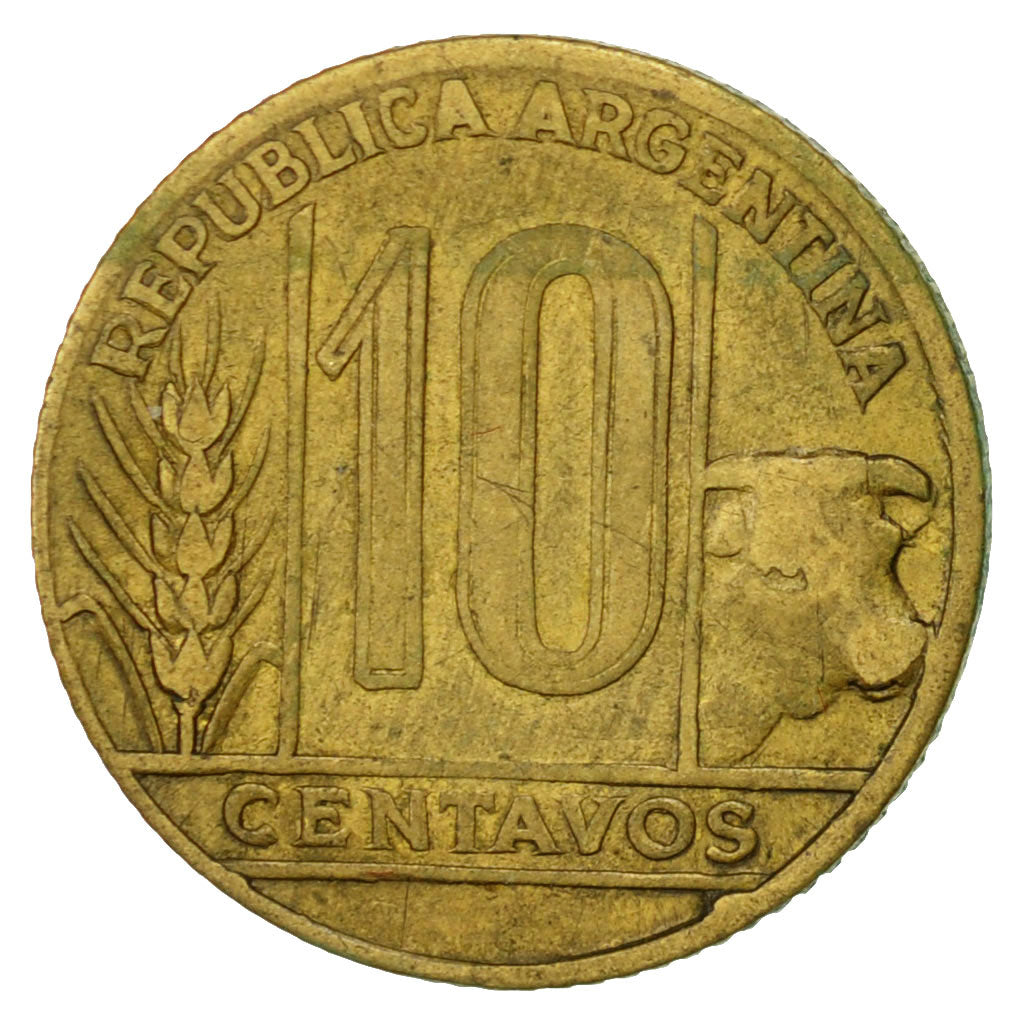 Moneta, Argentina, 10 Centavos, 1949, BB, Alluminio-bronzo, KM:41