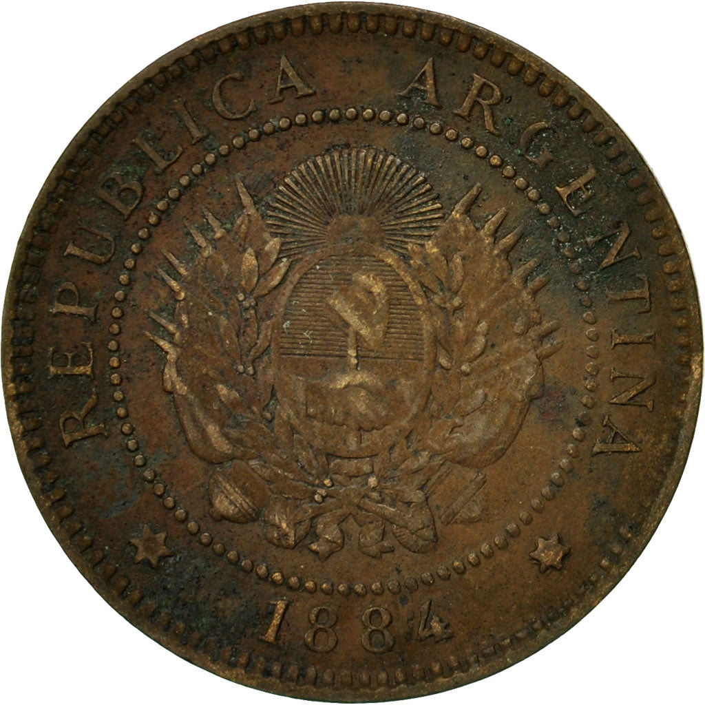 Coin, Argentina, Centavo, 1884, VF(20-25), Bronze, KM:32