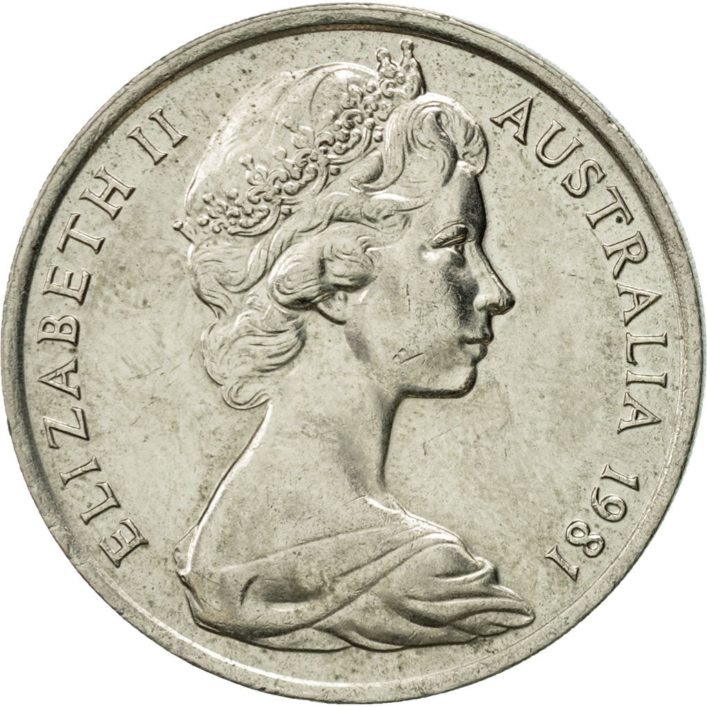 Coin, Australia, Elizabeth II, 20 Cents, 1981, AU(55-58), Copper-nickel, KM:66