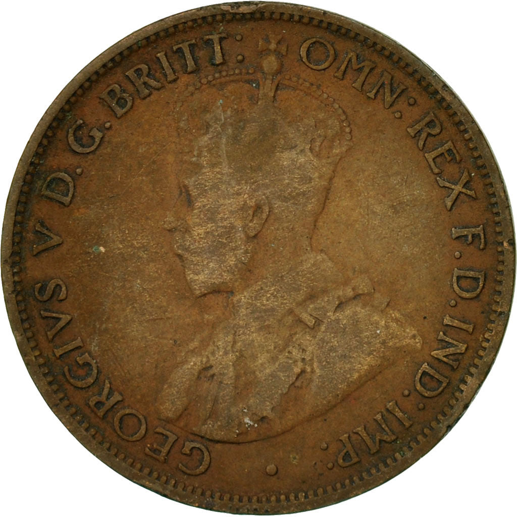 Coin, Australia, George V, 1/2 Penny, 1919, VF(30-35), Bronze, KM:22