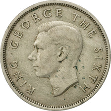 Moneta, Nowa Zelandia, George VI, Florin, 1949, EF(40-45), Miedź-Nikiel, KM:18