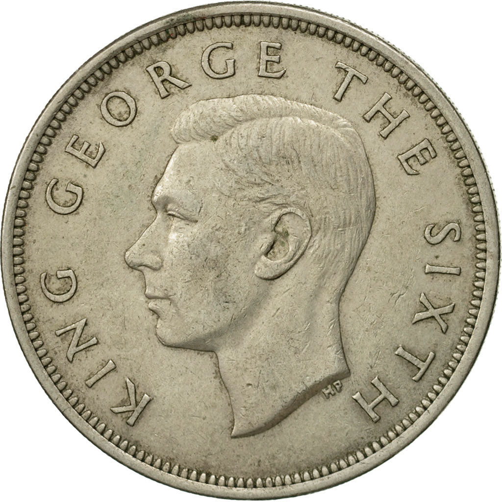Coin, New Zealand, George VI, 1/2 Crown, 1950, EF(40-45), Copper-nickel, KM:19