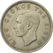 Monnaie, Nouvelle-Zélande, George VI, 1/2 Crown, 1950, TTB, Copper-nickel