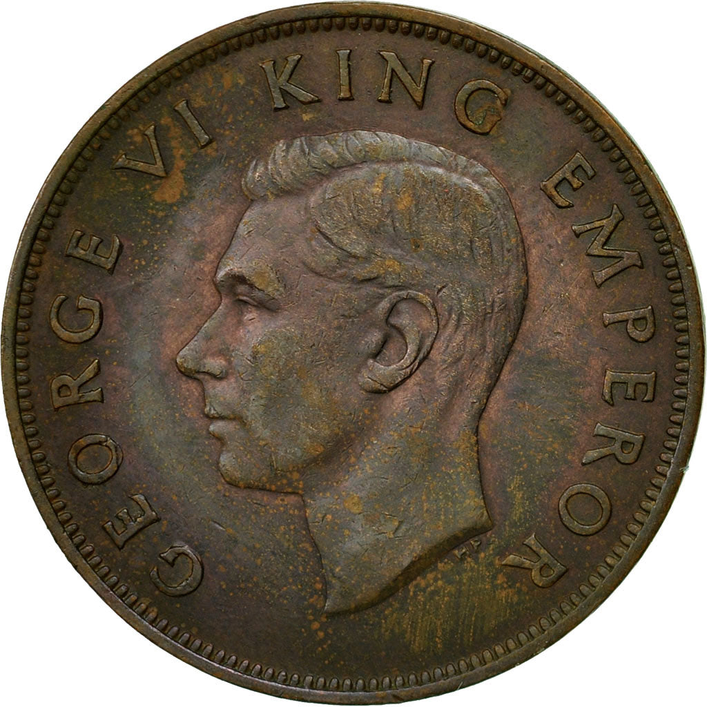 Coin, New Zealand, George VI, Penny, 1943, EF(40-45), Bronze, KM:13