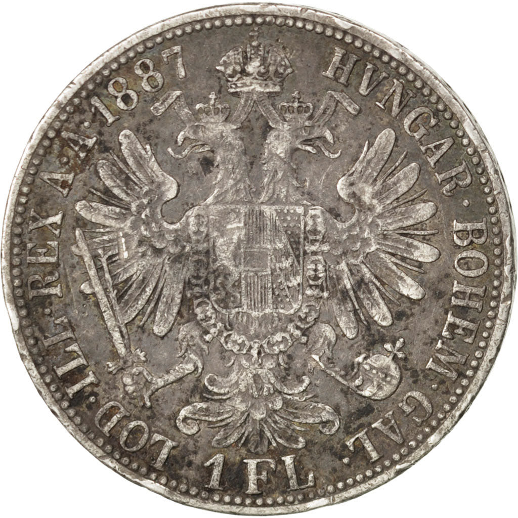 Coin, Austria, Franz Joseph I, Florin, 1887, EF(40-45), Silver, KM:2222