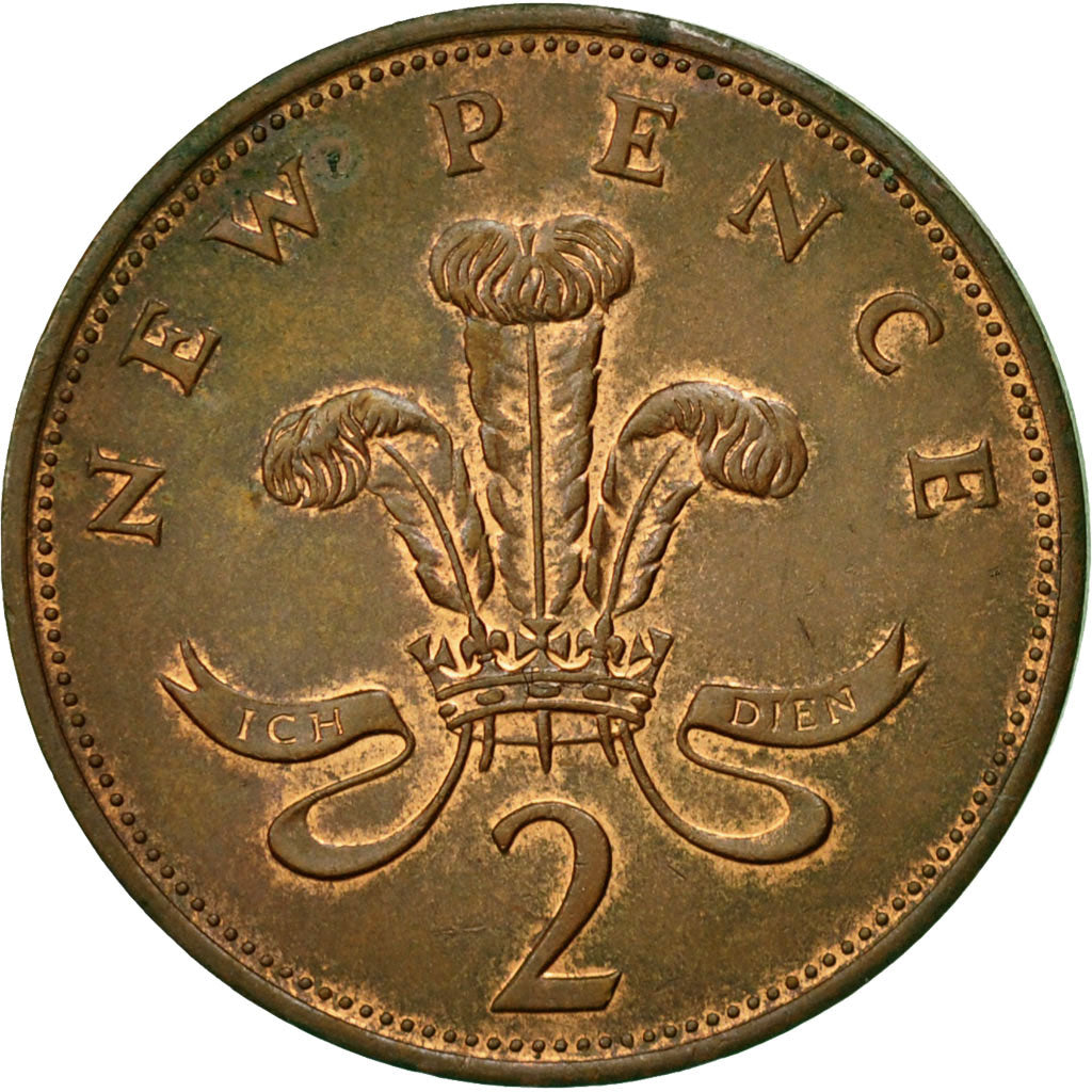 Coin, Great Britain, Elizabeth II, 2 New Pence, 1980, VF(30-35), Bronze, KM:916