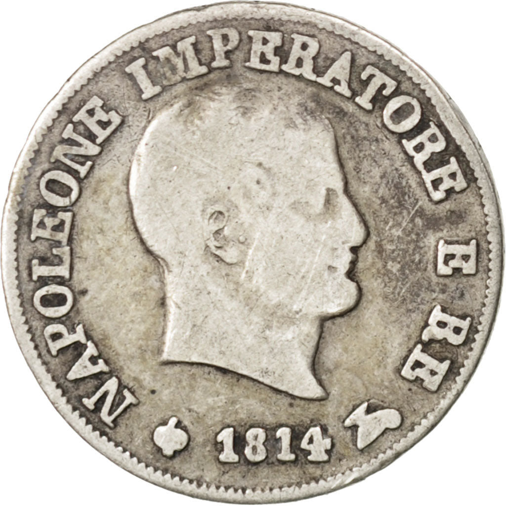 Italie, Royaume de Napoléon, 10 Soldi 1814 M (Milan), KM C6.1