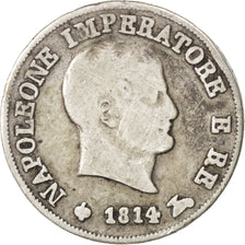 Italie, Royaume de Napoléon, 10 Soldi 1814 M (Milan), KM C6.1