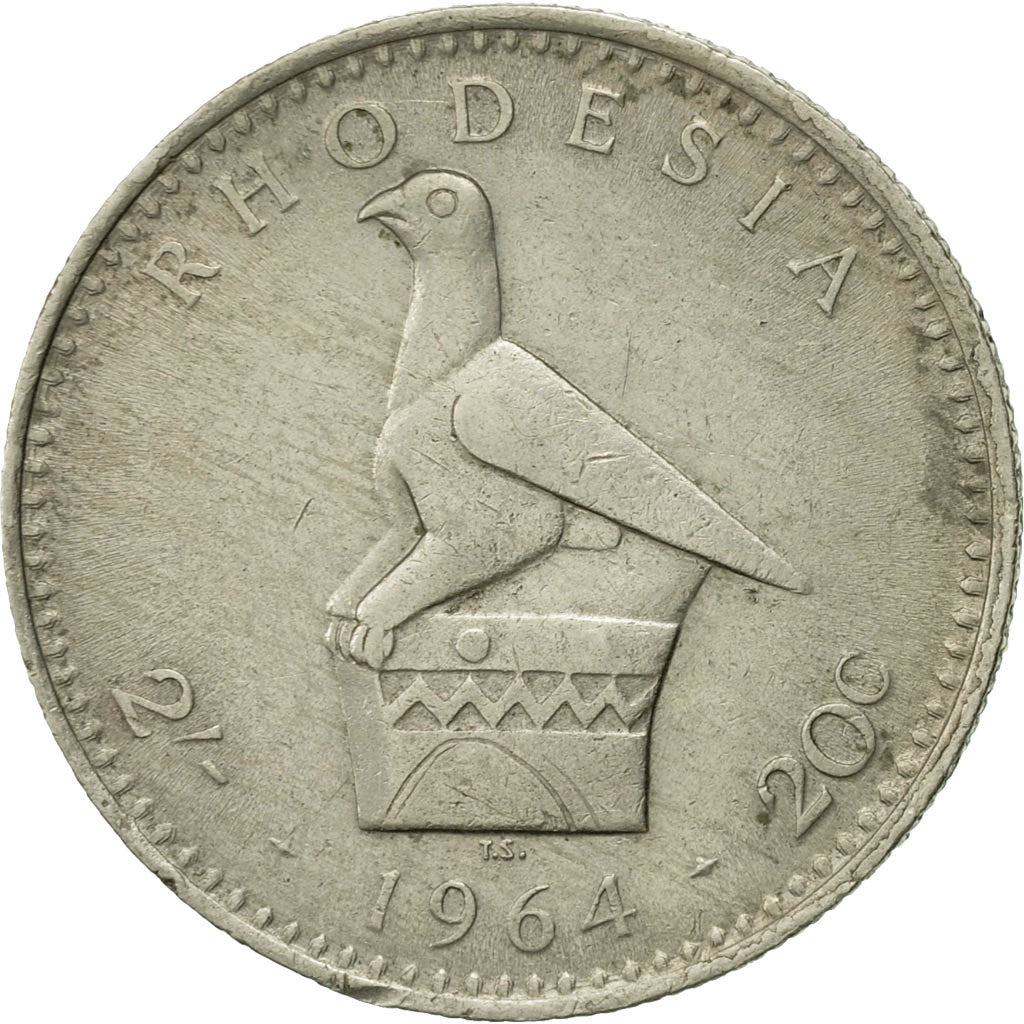 Coin, Rhodesia, Elizabeth II, 2 Shillings = 20 Cents, 1964, British Royal Mint
